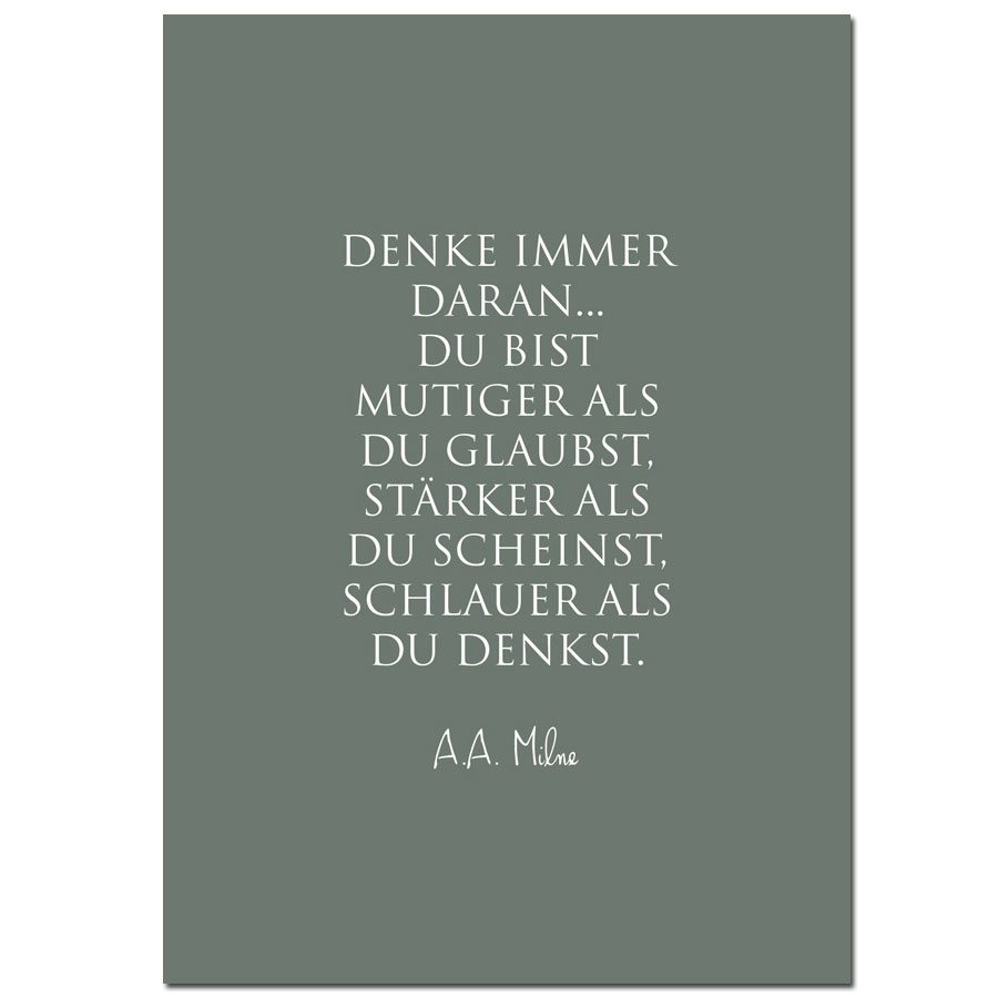 Wunderwort Postkarte "Denke immer daran…" A.A. Milne
