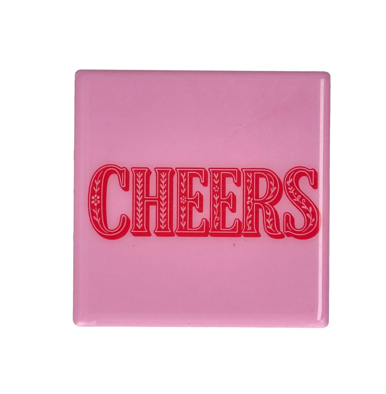 Love Tiles Untersetzer, Motiv: Cheers, Pink