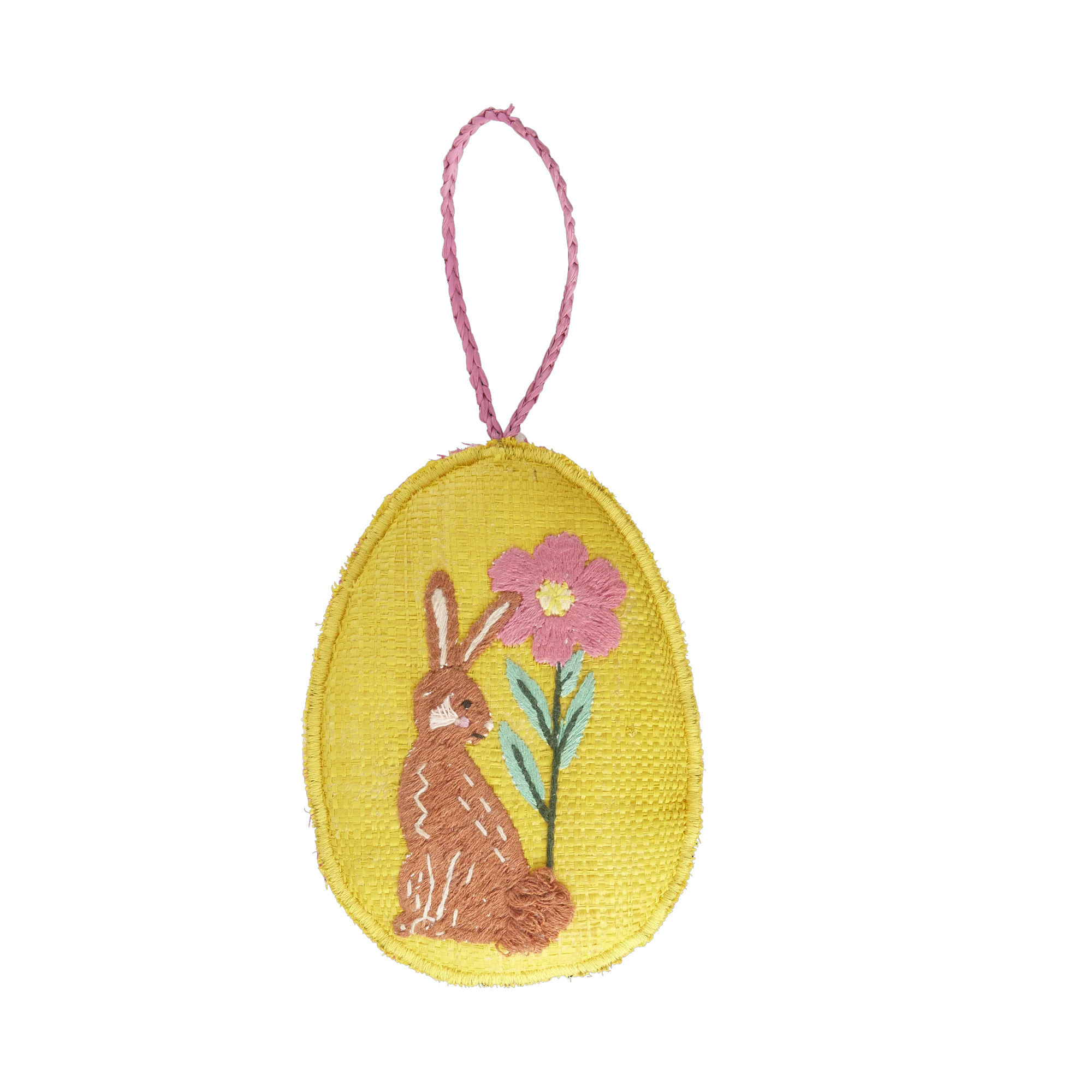 Rice Osterei Raffia Gelb, ca. 15 cm