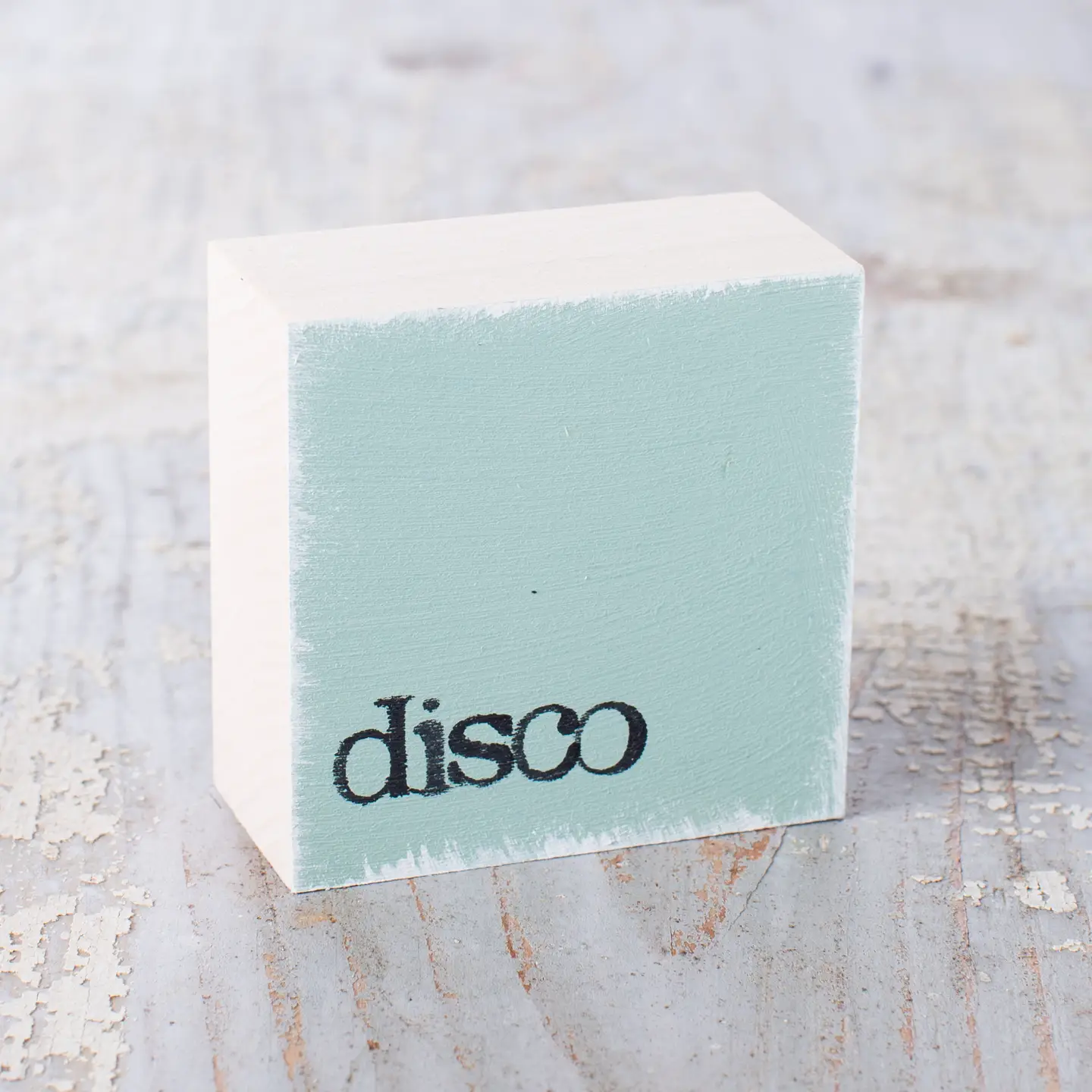 Textplatte "disco" mint von iopla , 6 x 6 cm