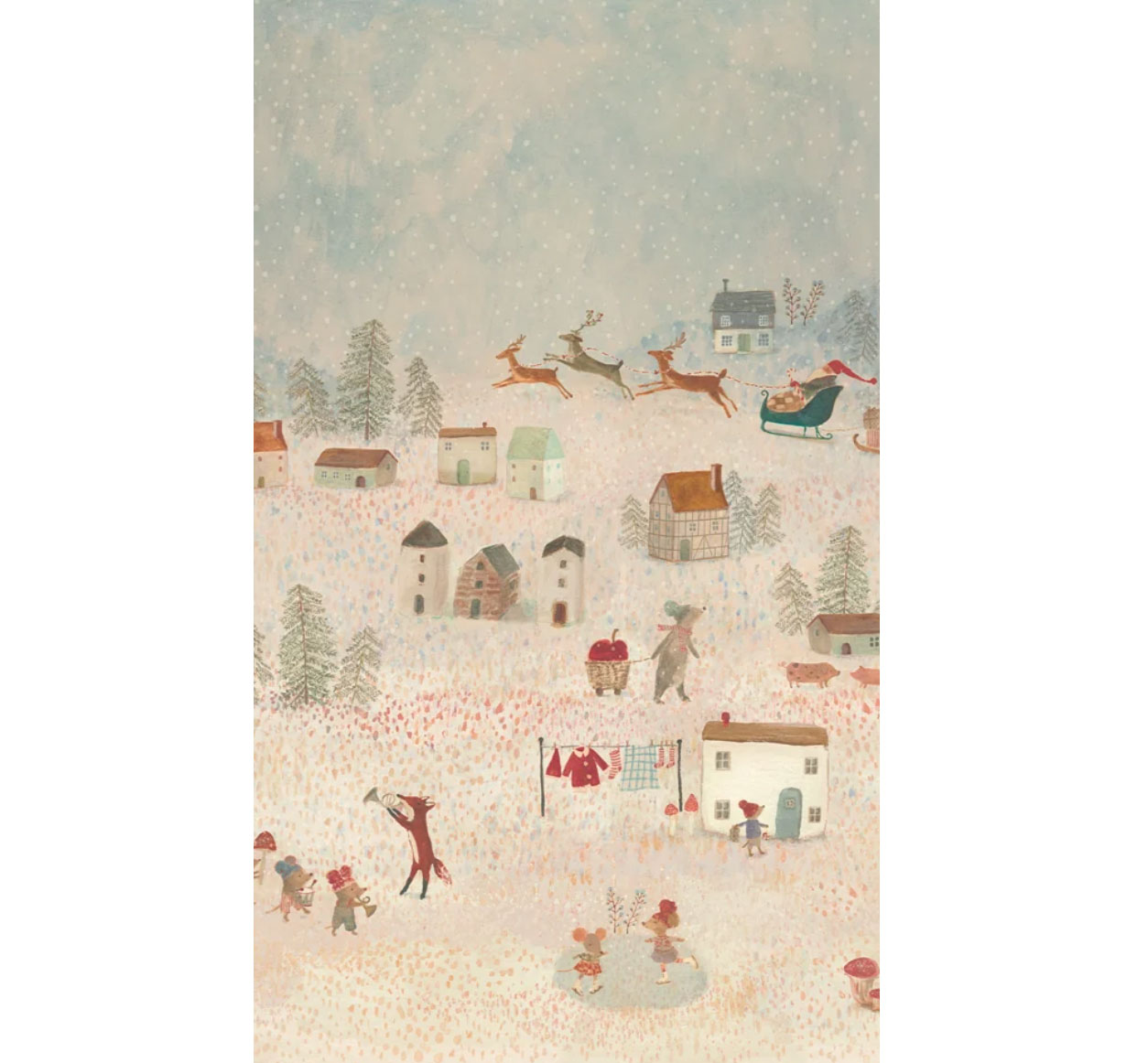 Maileg Geschenkpapier Santa is coming, 10 m auf der Rolle