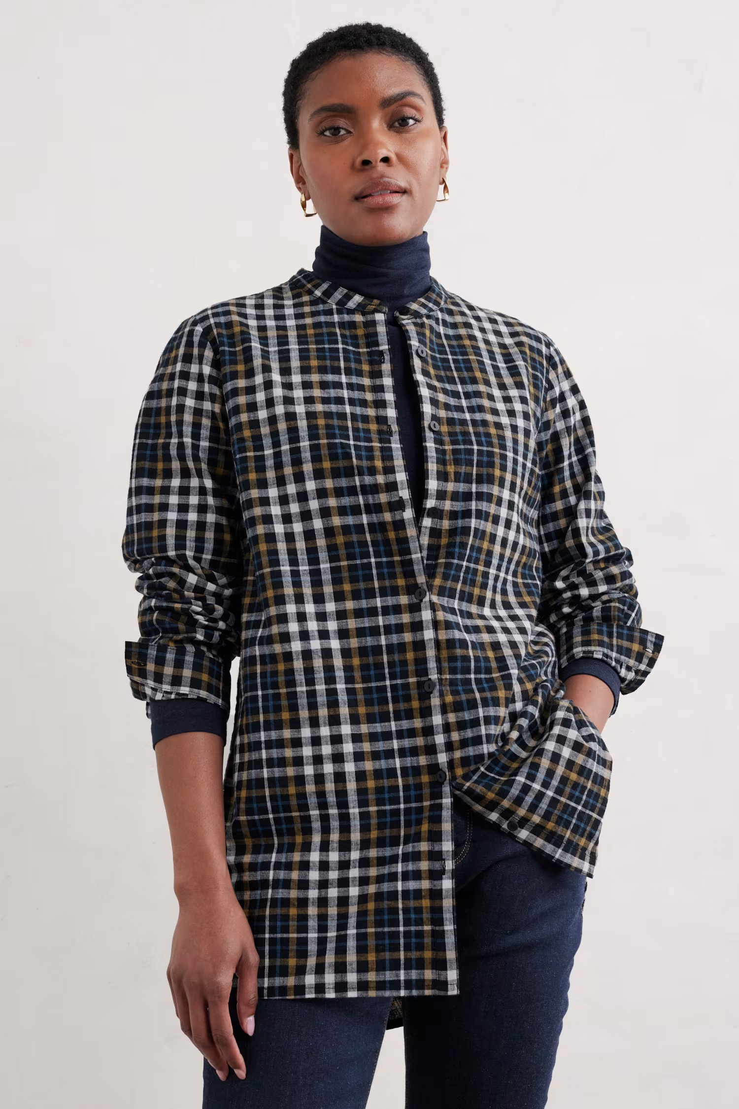 % SEASALT CORNWALL Shallow Sun Shirt-Clover Onyx Chalk