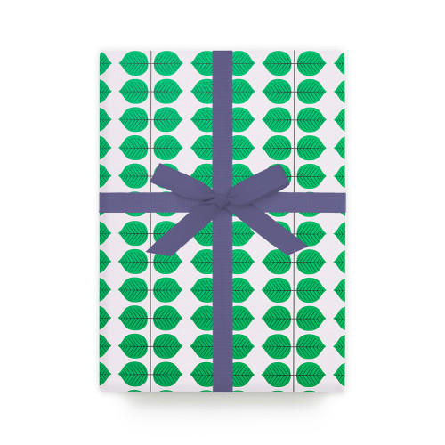 Geschenkpapier Stig Lindberg Grüne Blätter/ Bersås, ca. 50 x 70 cm, 1 Papierbogen