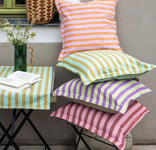 Kissenbezug VIVID LINES, Grün,  ca.50 x 50 cm, Baumwolle (bio), GOTS-zertifiziert 