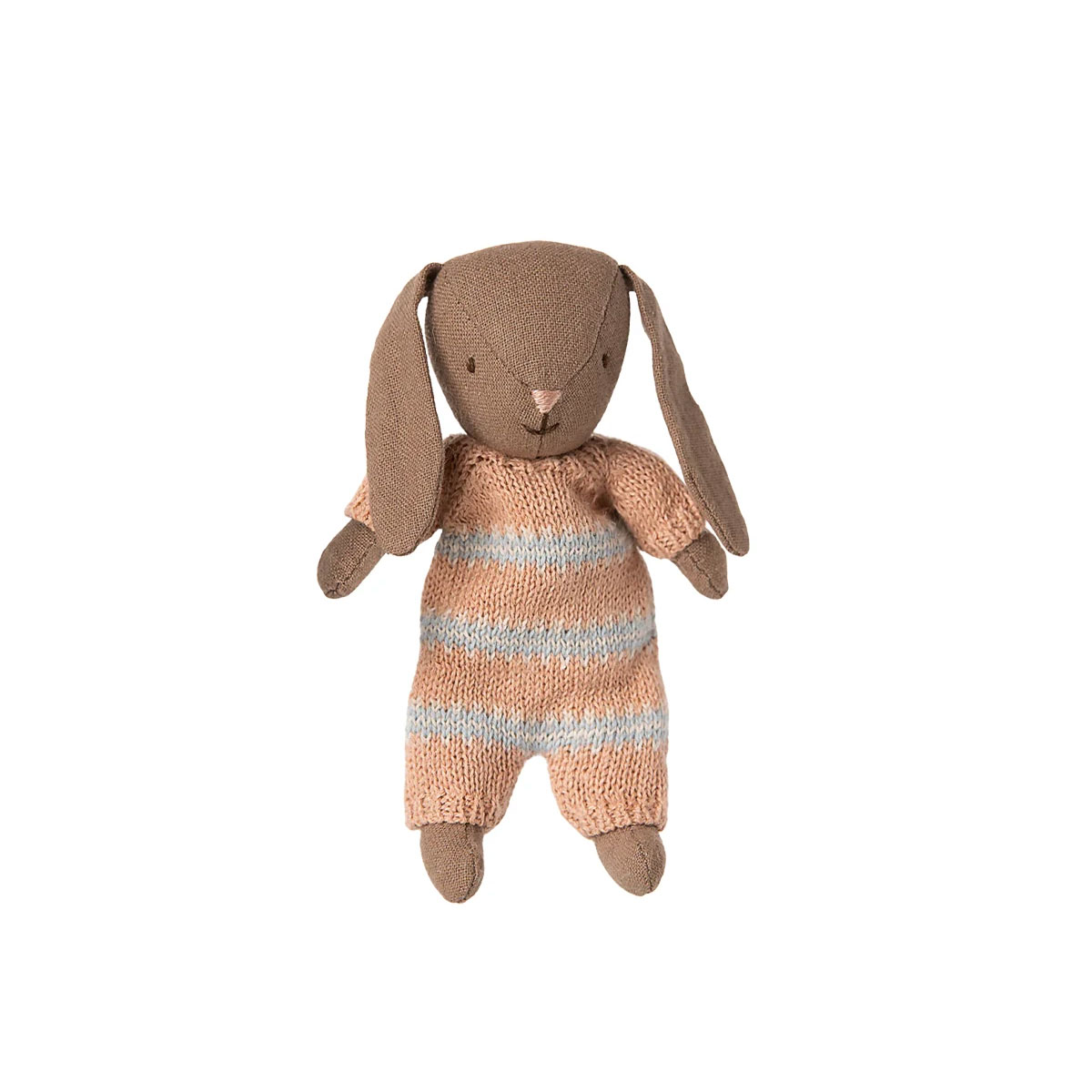Maileg Hase, Mikro - Braun - Dusty Rose Strickanzug