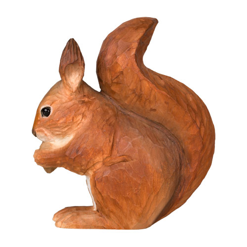 Eichhörnchen Lindenholz handgeschnitzt von Wildlife Garden Rotes Eichhörnchen