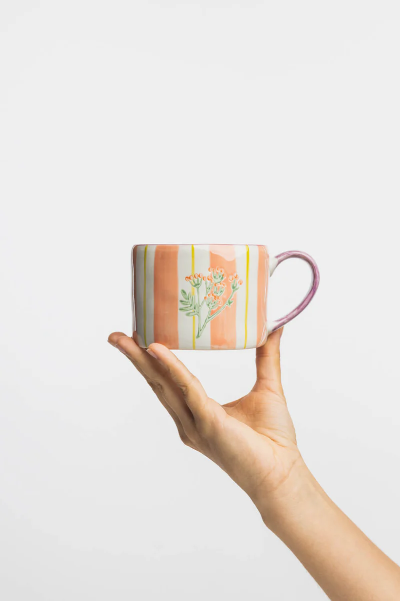 Tasse Blümchen aprikot, 300 ml, Keramik   