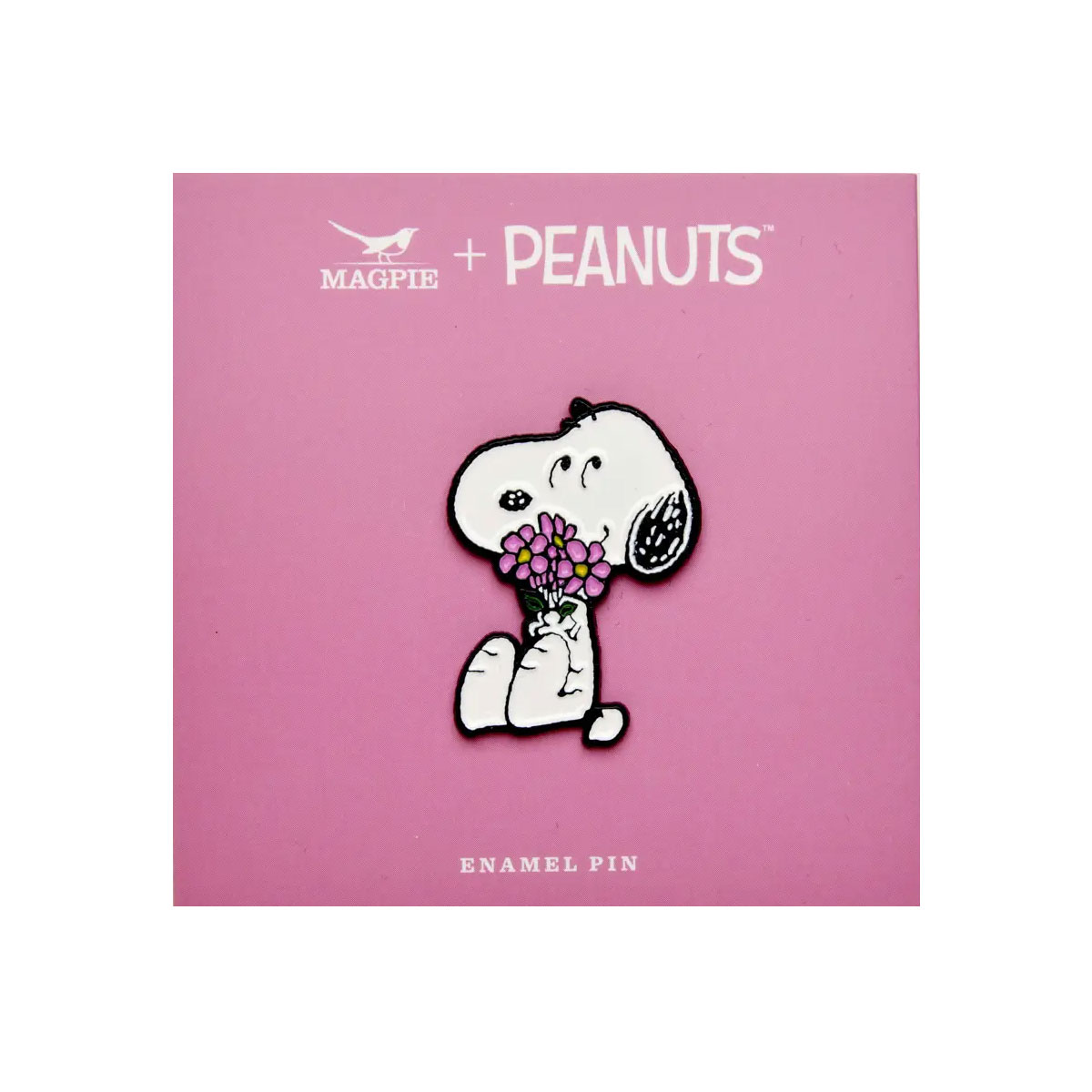 The Peanuts PIN give hugs SNOOPY mit Blumen