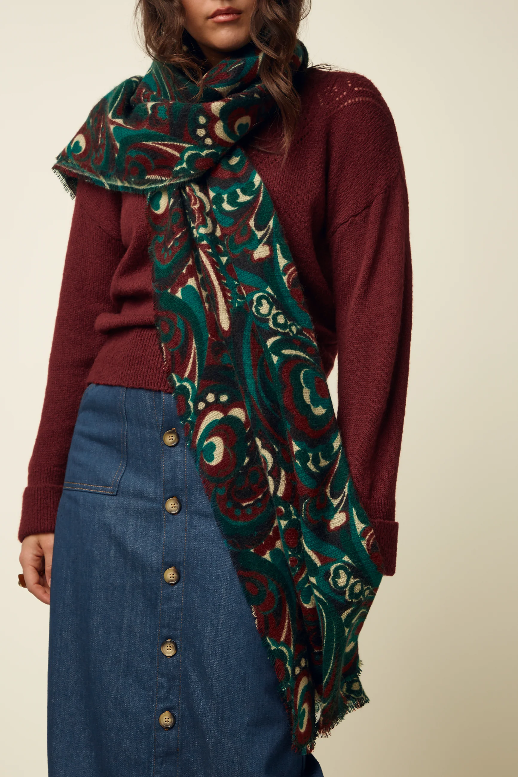 King Louie Schal Maude Scarf, Farbe Botanical Green - Scarfs