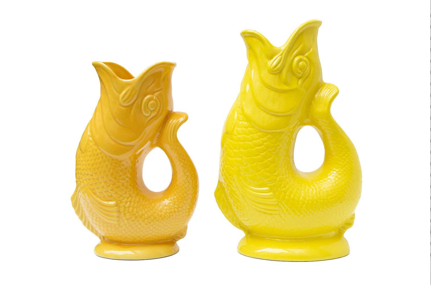 Gluckigluck  Fisch Karaffe/ Vase XL sunsun/ gelb, ca. 1,1 L, Höhe ca. 27 cm  