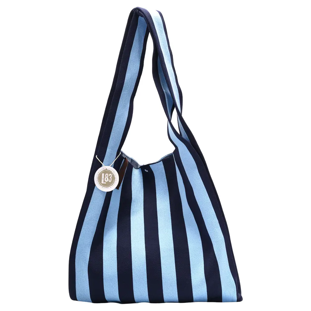 LOT83 Shopper Lois 04, Streifen Dunkelblau-Hellblau, ca.  45 x 35 cm 