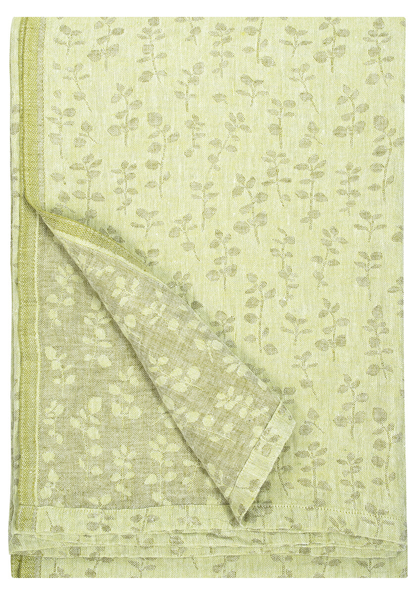 Lapuan Kankurit Tischdecke Meirami ca. 145 x 260 cm, Farbe: lime-olive, 100 % Leinen