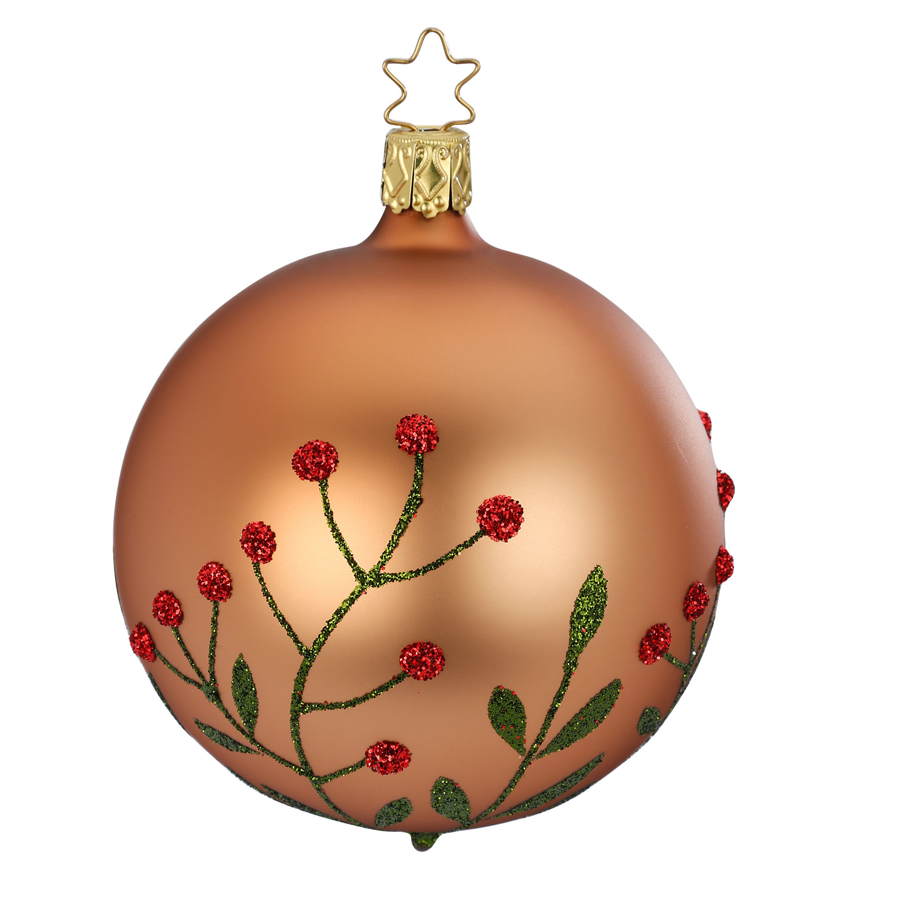 Inge Glas Christbaumkugel Wildflowers, toffee matt, D. 8cm Inge Glas Christbaumkugel Wildflowers, toffee matt, D. 8cm