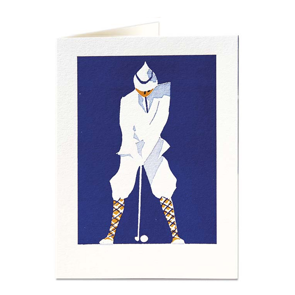 Doppelkarte Letterpress Golf, Mann, von Archivist Gallery