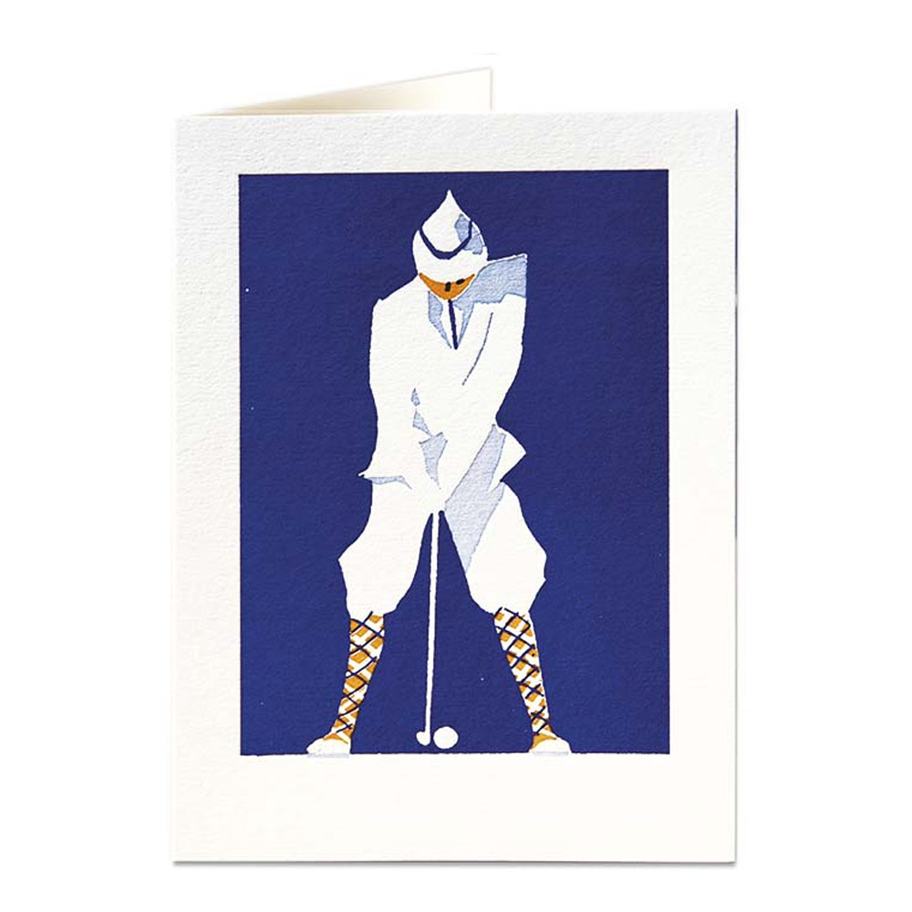 % Doppelkarte Letterpress Golf, Mann, von Archivist Gallery