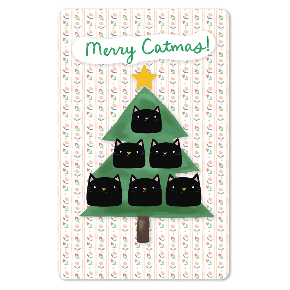 Lunacard Postkarte Weihnachten Merry Catmas