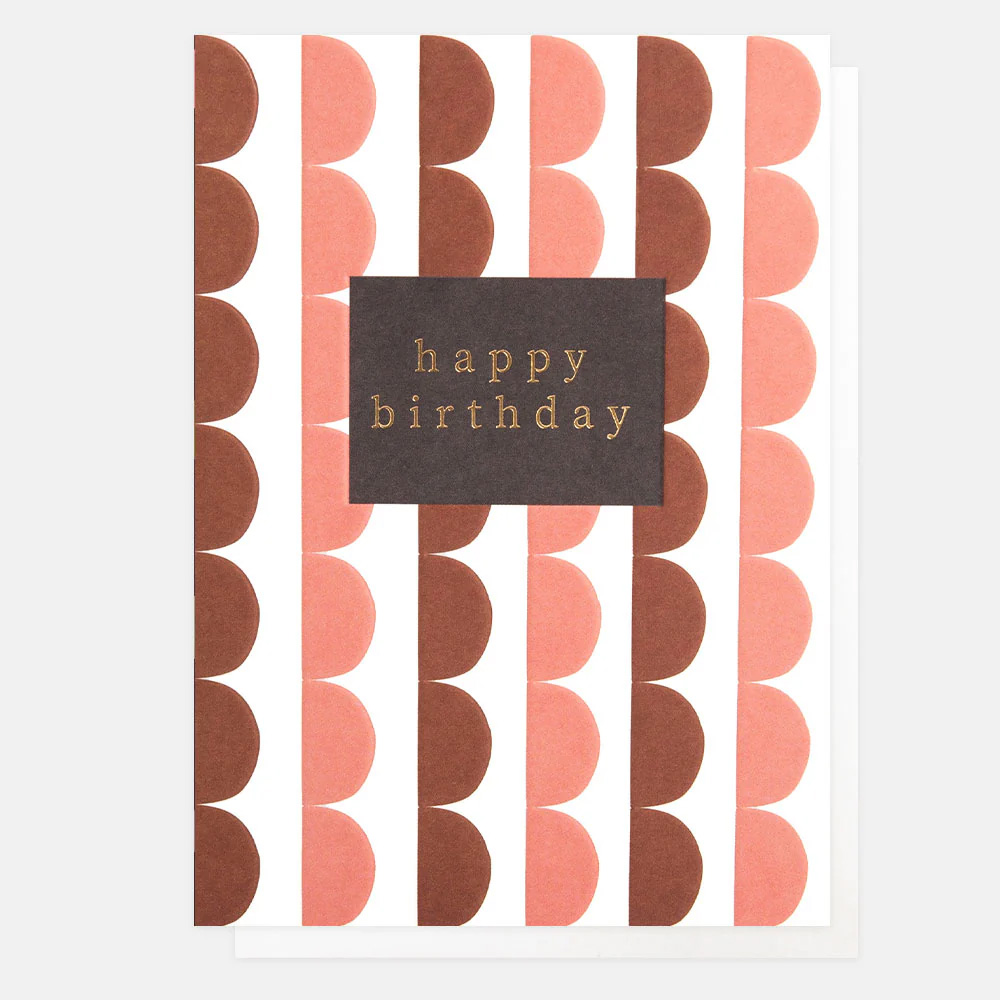 Caroline Gardner Doppelkarte "Happy Birthday Scalloped Stripe"Geburtstagskarte, PWK026