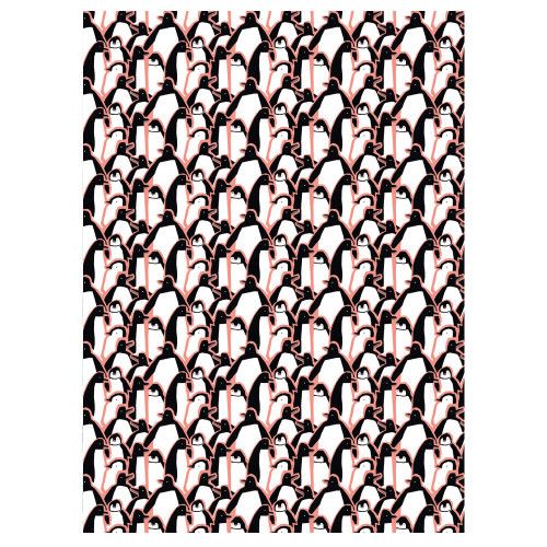 Geschenkpapier - Pinguin Party XMas, ca.  50 x 70 cm