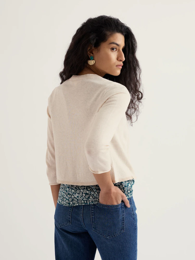 SEASALT CORNWALL Vanessa Strickjacke aus GOTS-zertifizierter Bio-Baumwolle, Farbe: Chalk