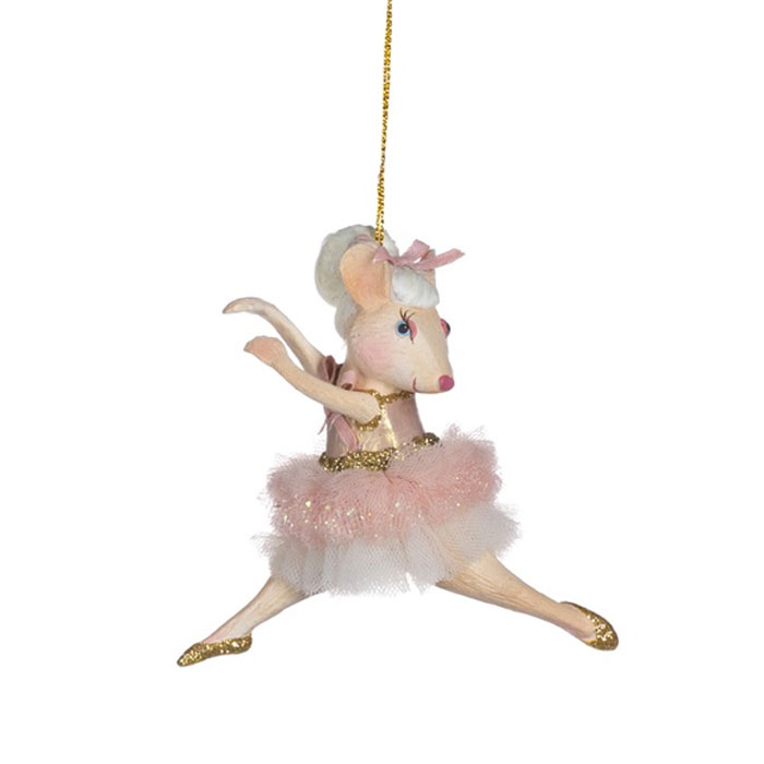 Ballerina Maus Bettina im Tütü im Sprung, ca.11 cm  von  Catherine Collection / Goodwill    