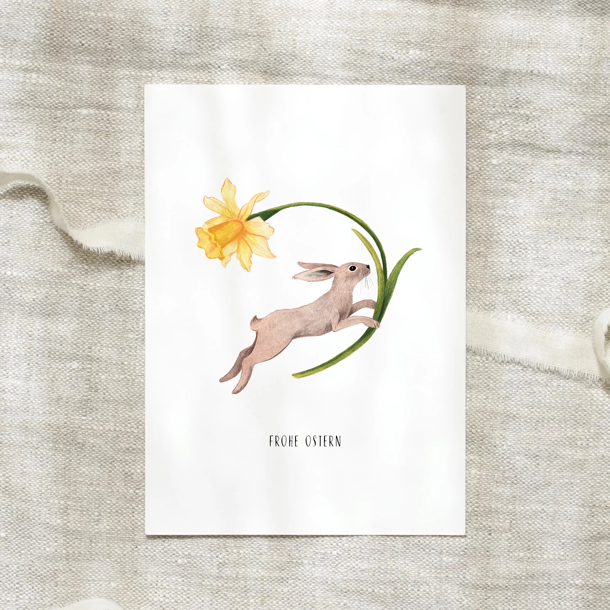 Leo la Douce Postkarte Frohe Ostern & Hase