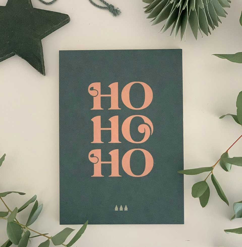 Heimwerk Postkarte  Weihnachten" HO HO HO "  von Heimwerk   