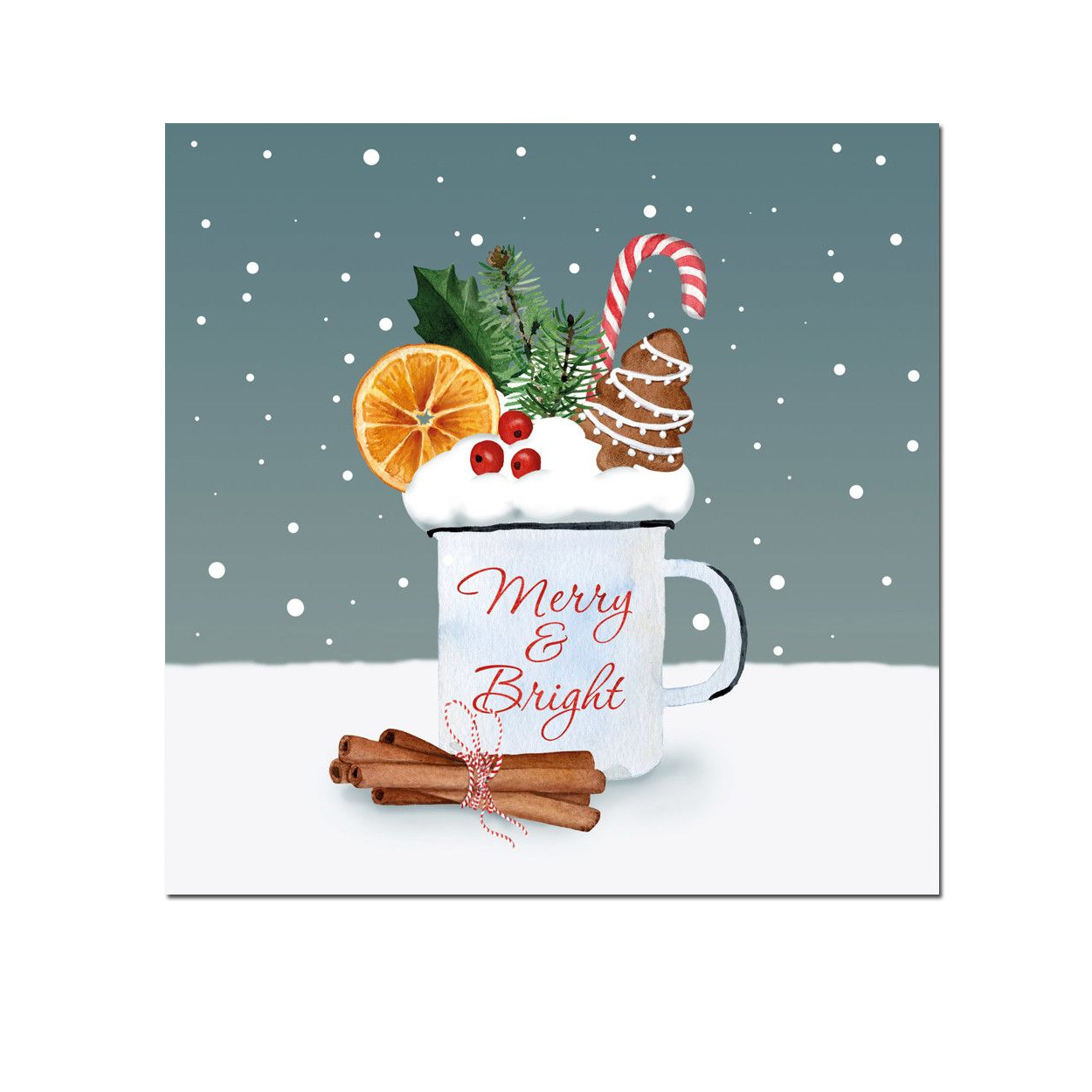Papierservietten Weihnachten Merry & Bright, 25 x 25 cm  , Cocktailservietten , ppd  