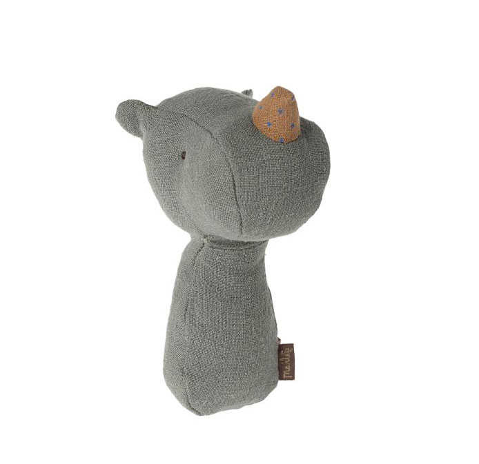 Maileg Lullaby Friends-Rassel Nashorn, graublau, ca. 11 cm