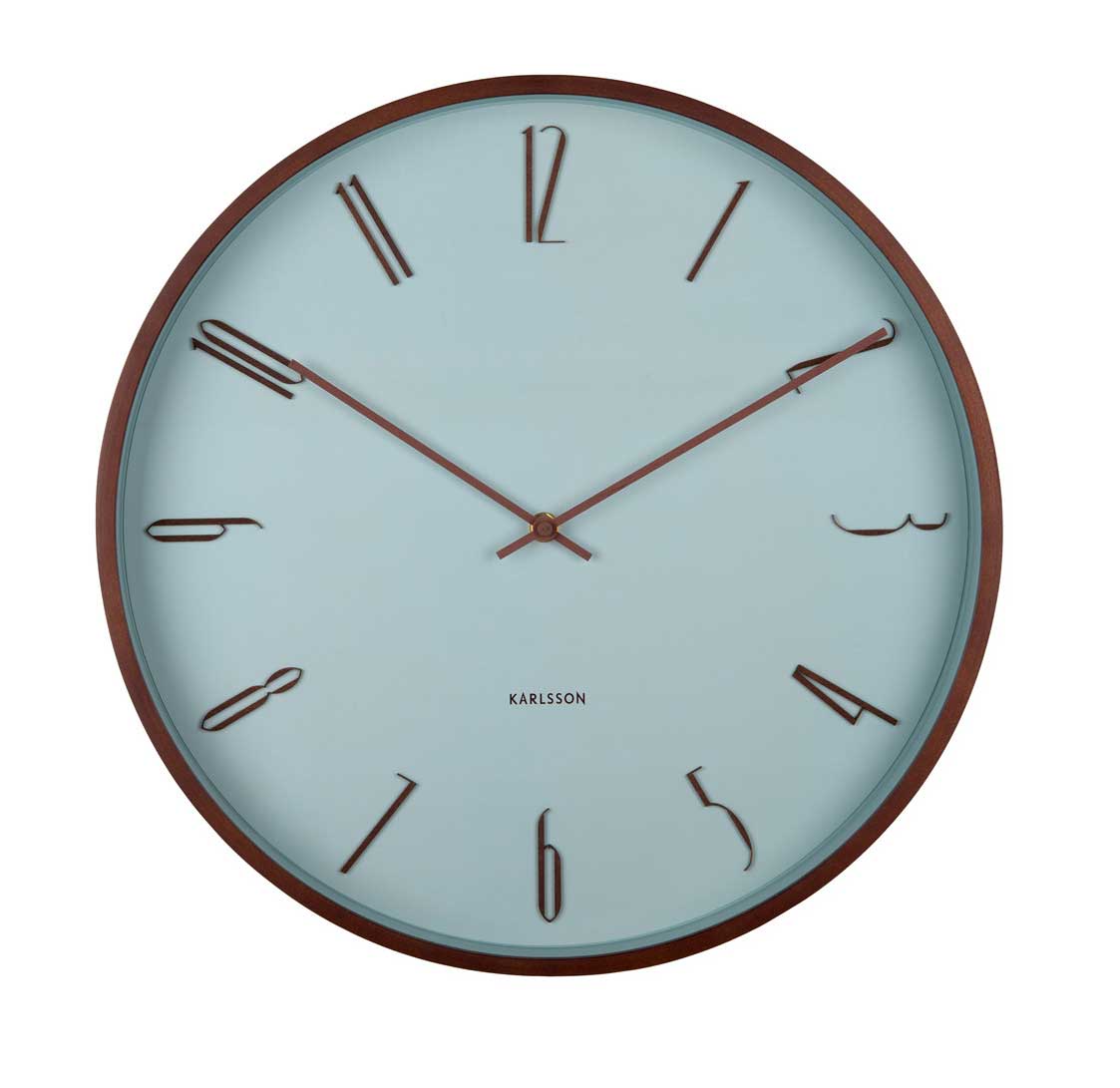 Wanduhr SCANDIA, misty blue, D. 40 cm 