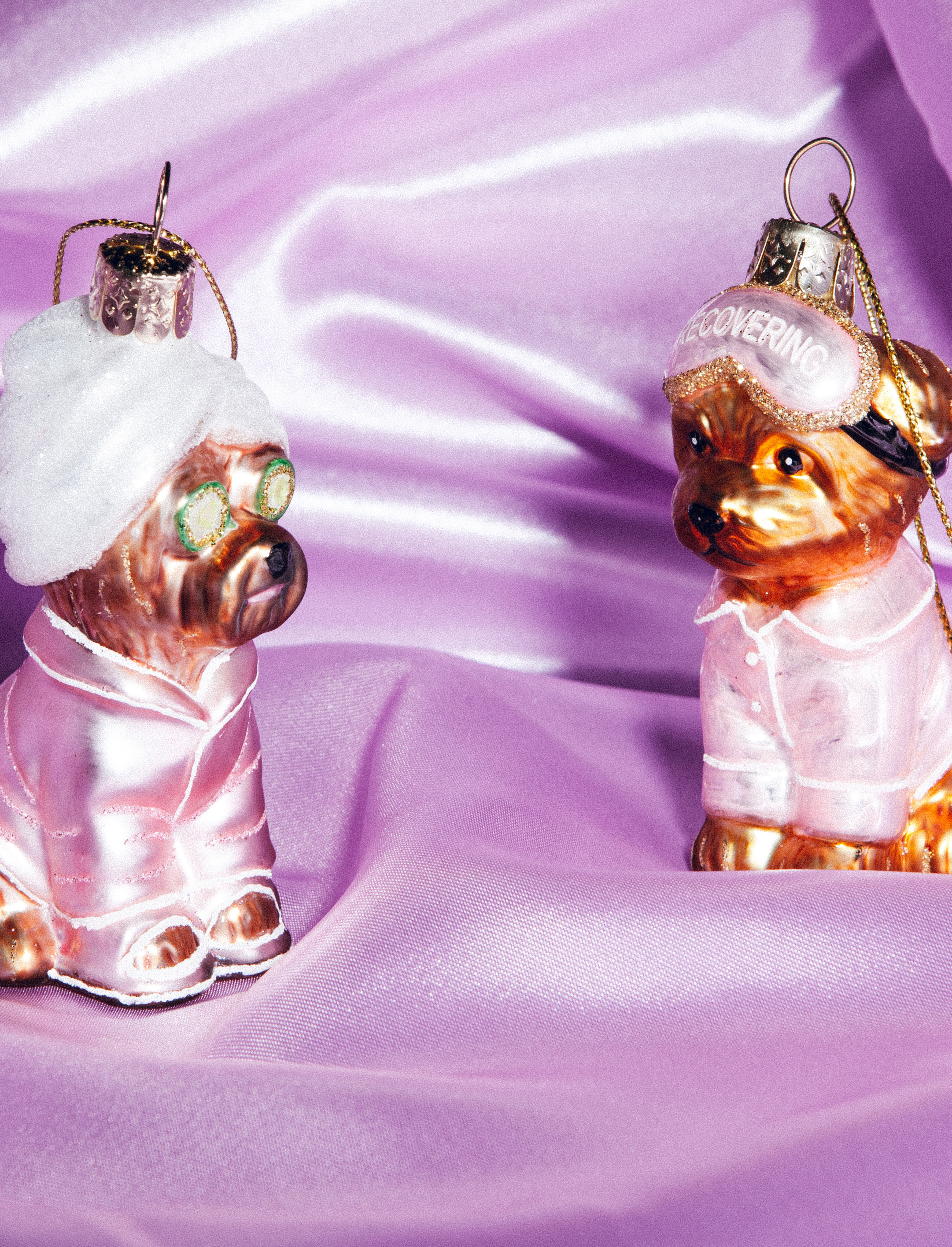 Weihnachtskugel Wellness Hund "selfcare dog", Glas,  H. ca. 9,5 cm von Vondels 