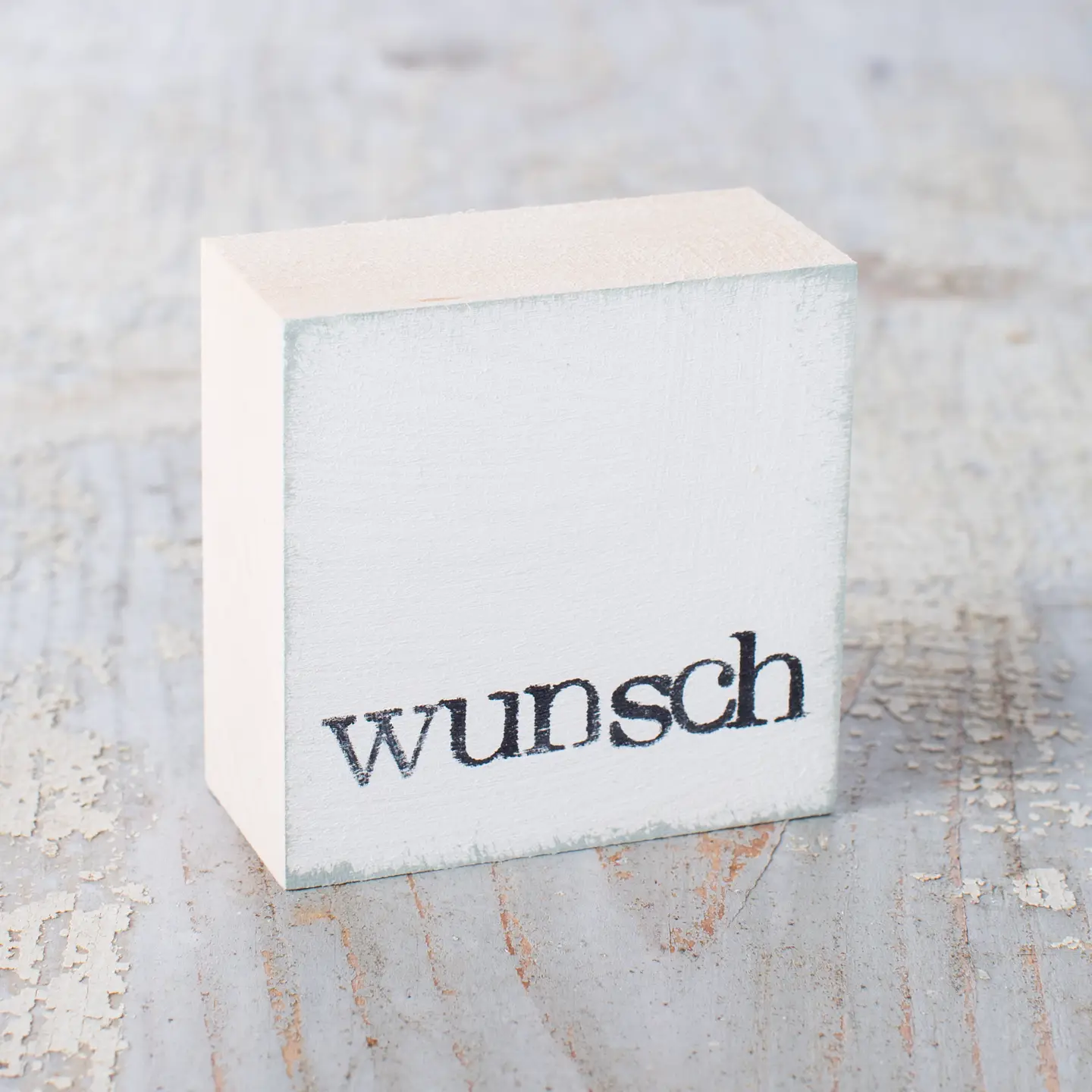 Textplatte "wunsch"weiß von iopla , 6 x 6 cm