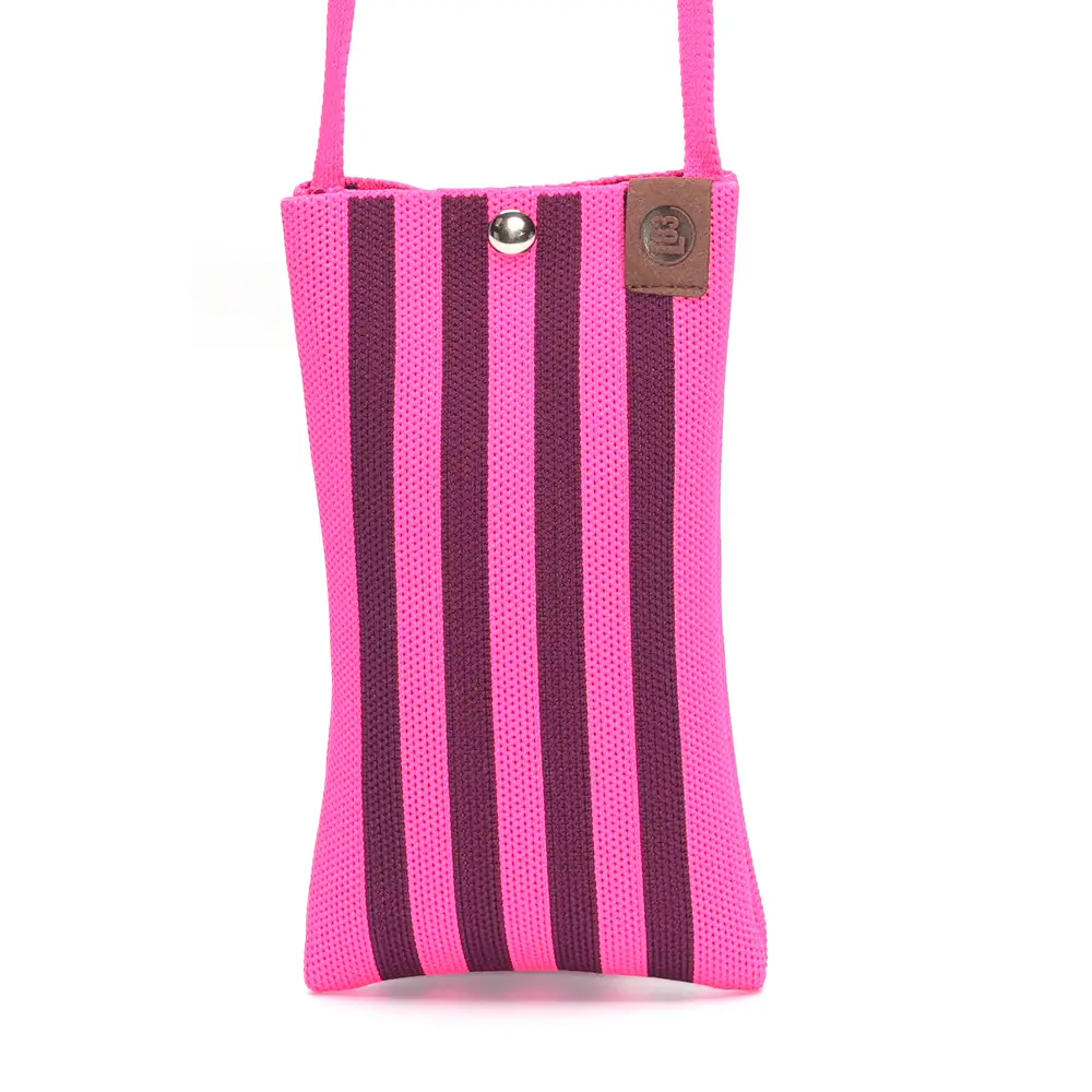 LOT83 Handytasche CHARLIE 27, Streifen Neon Pink Aubergine