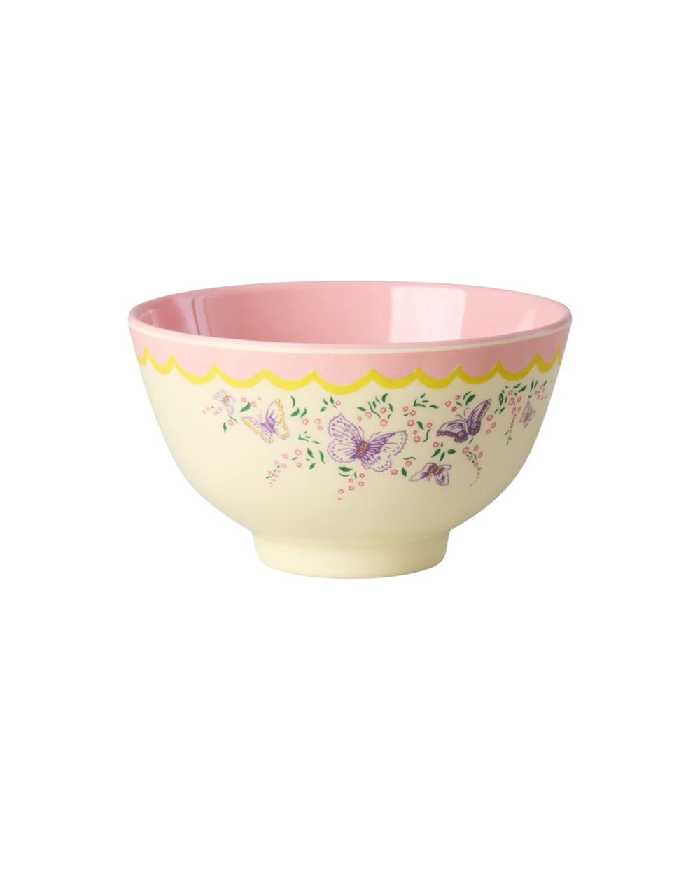 Rice Melamin Schale Crème - Spread Your Wings Print, Kleine Schüssel - Hellrosa , 300 ml