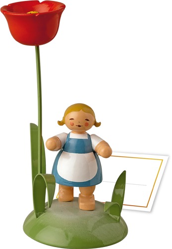 Wendt & Kühn TISCHKARTENHALTER, MÄDCHEN MIT MOHNBLUME von Wendt & Kühn