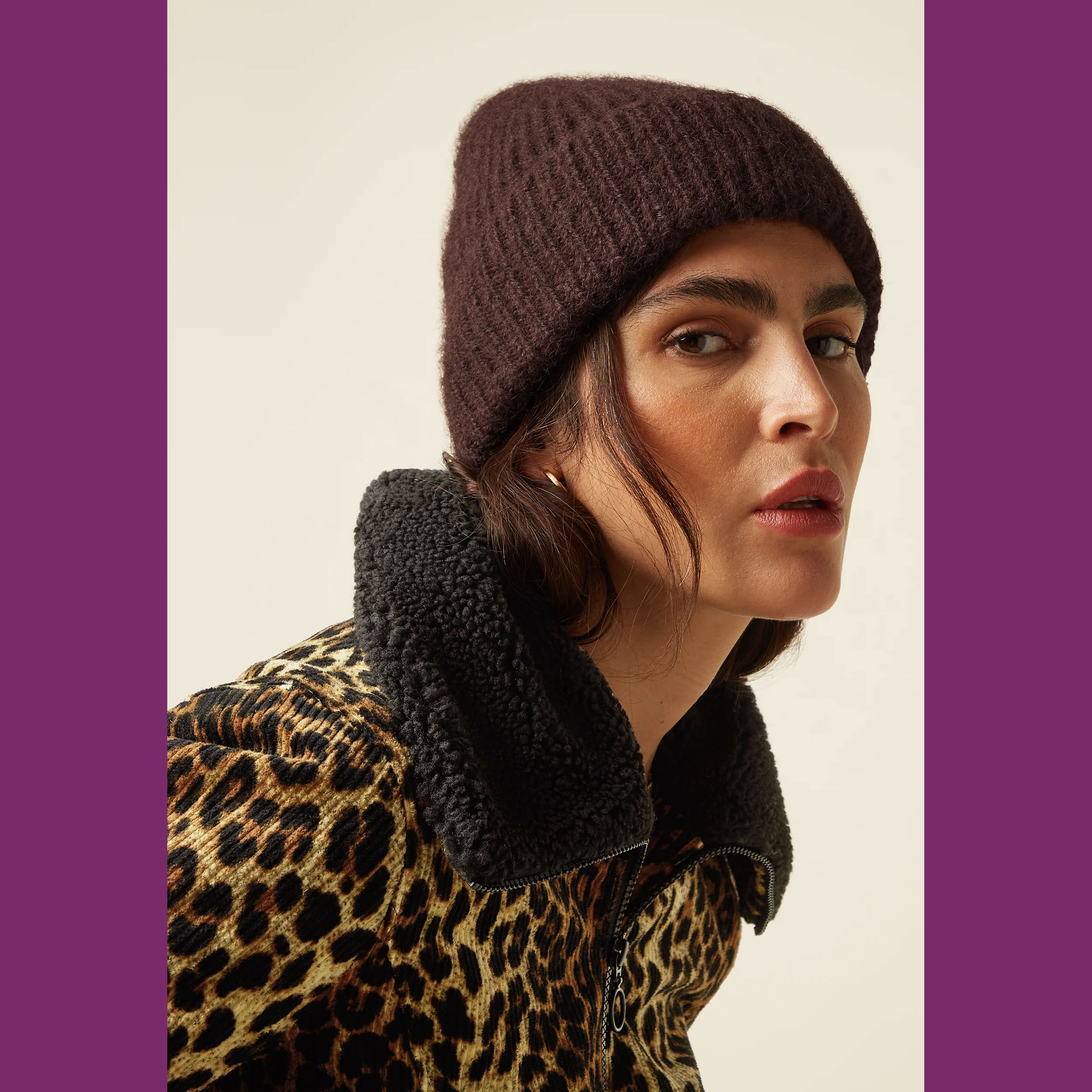 King Louie Mütze Beanie Hat Posh, Farbe Bitter Chocolate / Dunkelbraun