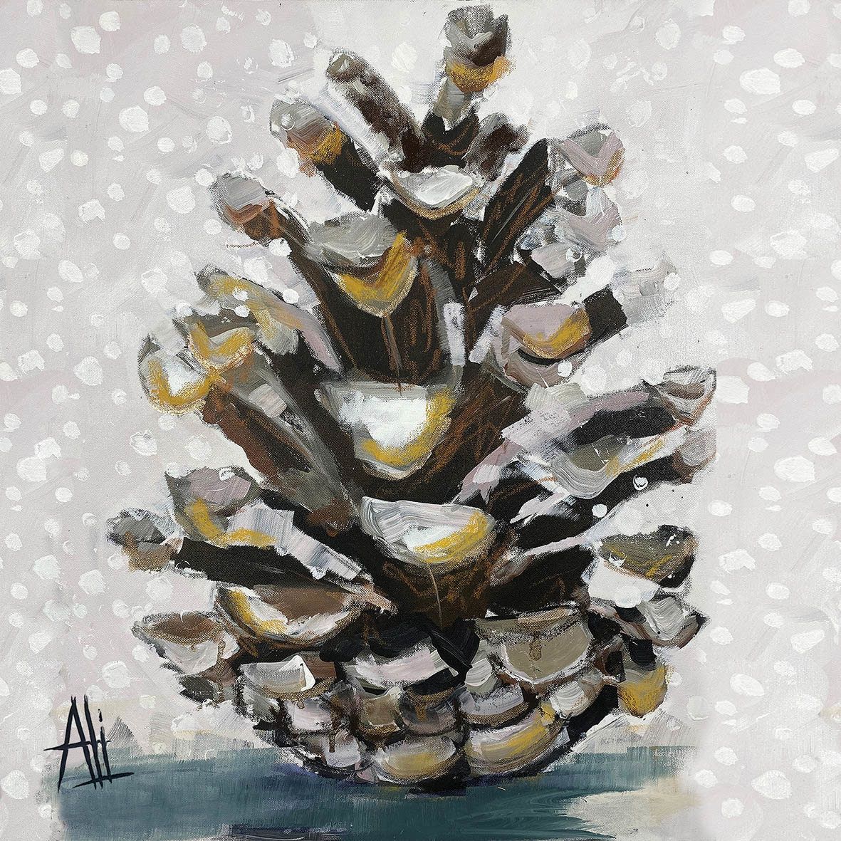Papierservietten Weihnachten Tannenzapfen" Pinecone Portrait" , Cocktailservietten, ca. 25 x 25 cm  von PPD 