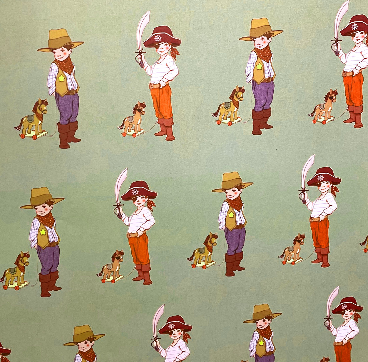 Geschenkpapier für Kinder, Belle & Boo , ca. 50 x 70 cm Pirat & Cowboy