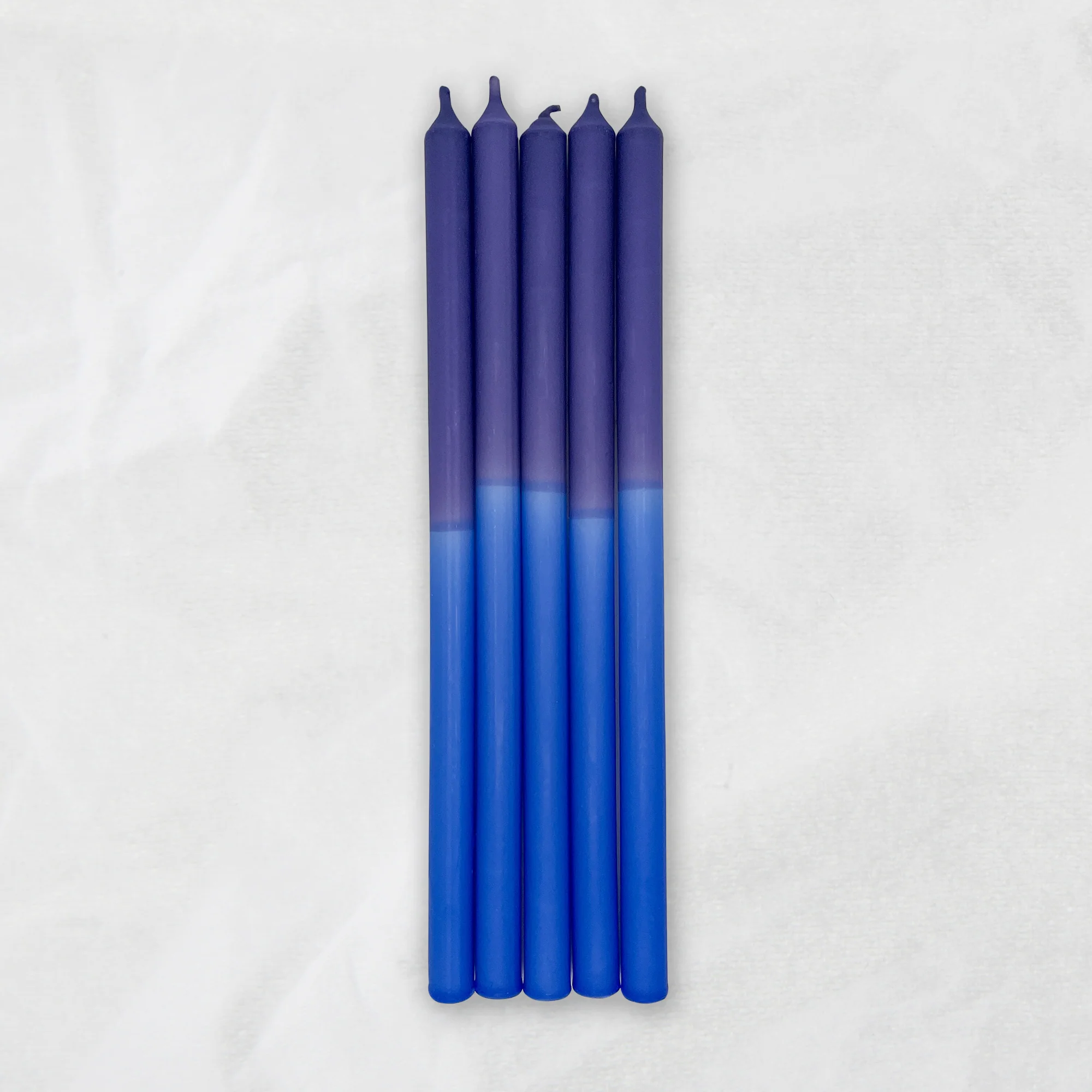 DIP DYE KERZEN  Ultra Violet x Bright Blue / 25 cm / SLIM / 5er Set 