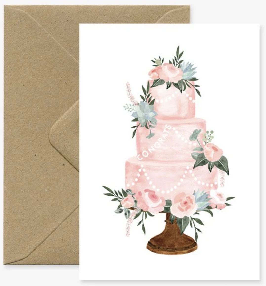 Grußkarte Congrats Wedding Cake von  ALL THE WAYS TO SAY , Hochzeitskarte