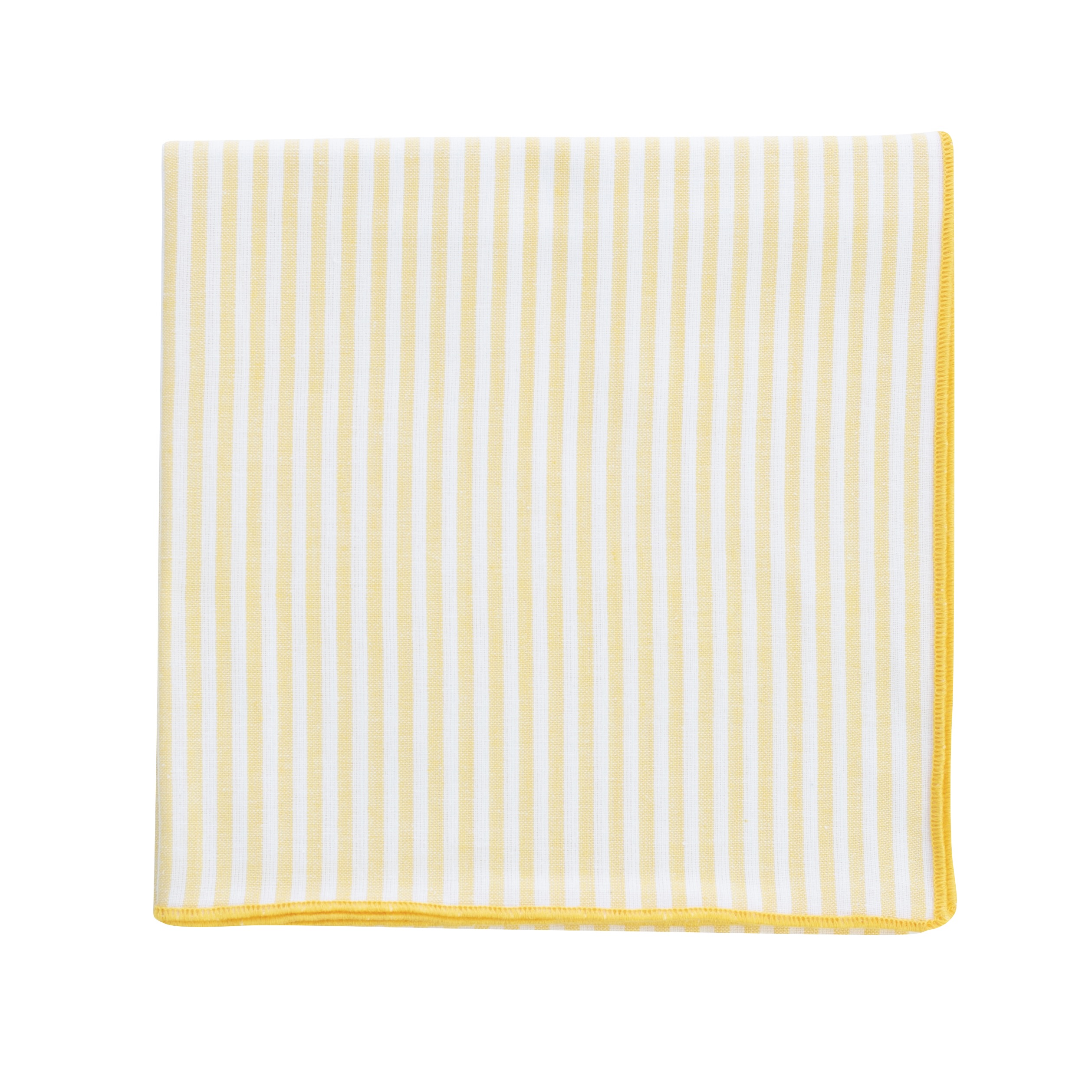 Elli Tischdecke 100 x 100 cm gelb-weiß, Streifen 0,5 cm   