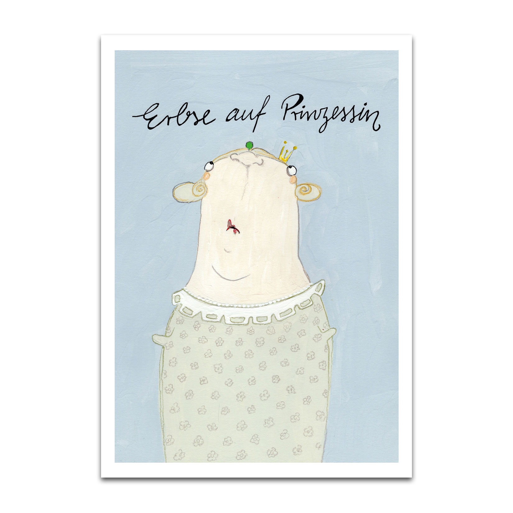 Postkarte kittiekatstudio "Erbse auf Prinzessin" von kittiekatstudio  