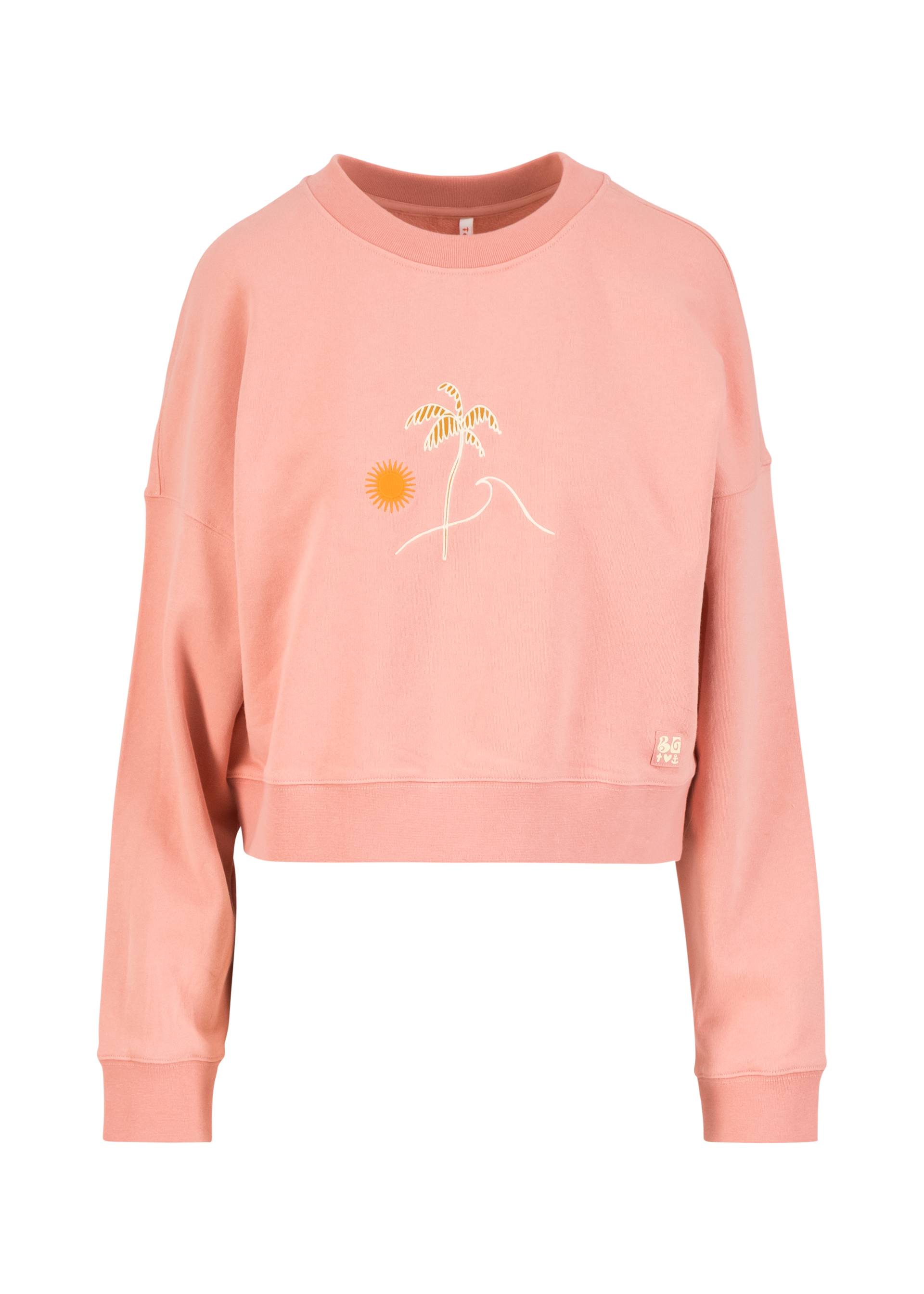 Blutsgeschwister Pullover Crew Core - happy beach palms pink