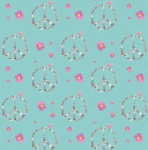 Geschenkpapier Peace & Blumen  ca. 50 x 70 cm  von m-illu