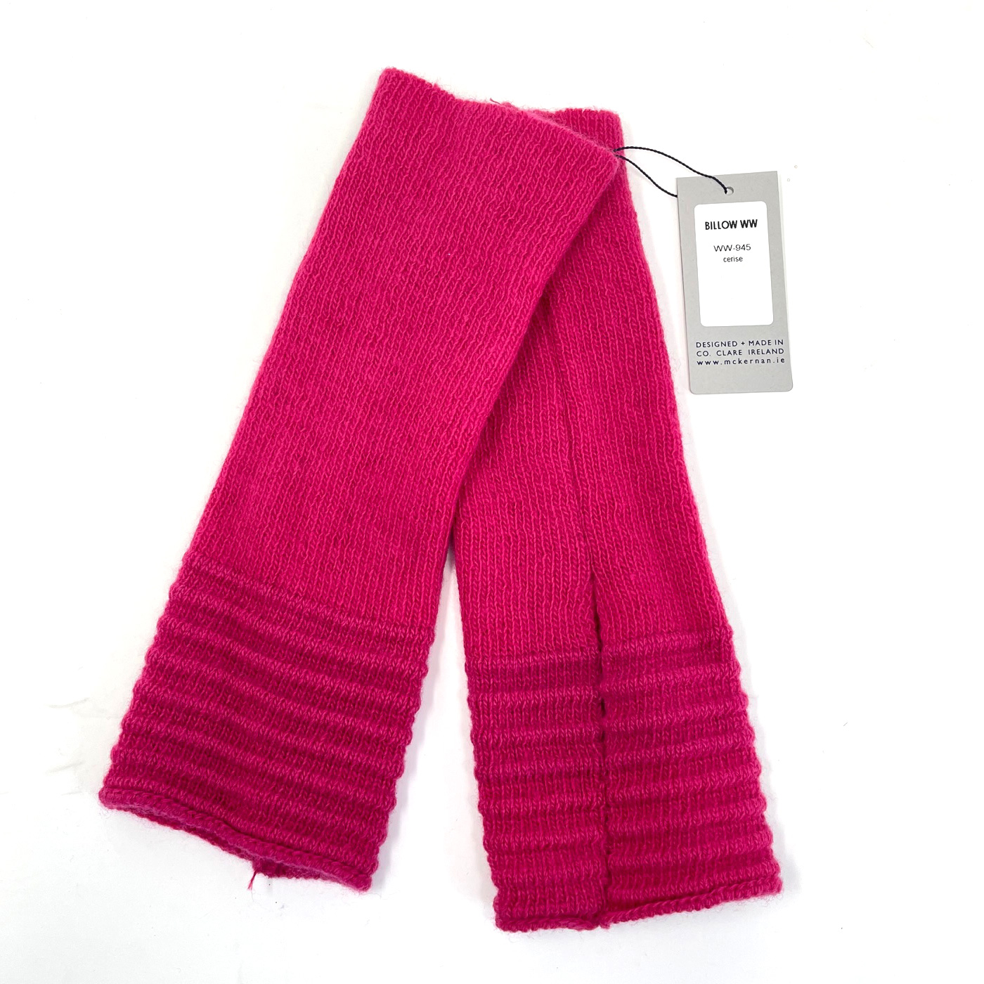 McKernan Handstulpen"BILLOW "CERISE, ca. 27 x 8 cm, 100% Wolle, Pulswärmer   