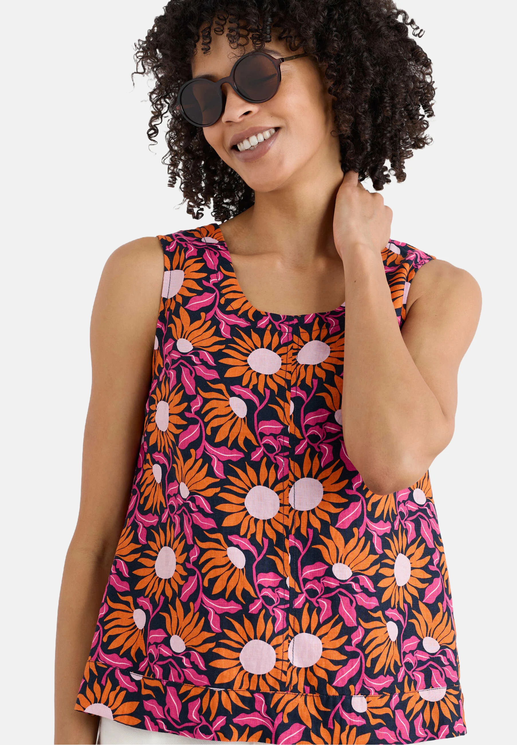 % SEASALT CORNWALL Leinentop Lighthouse Station Vest-Bold Sunflower Maritime %