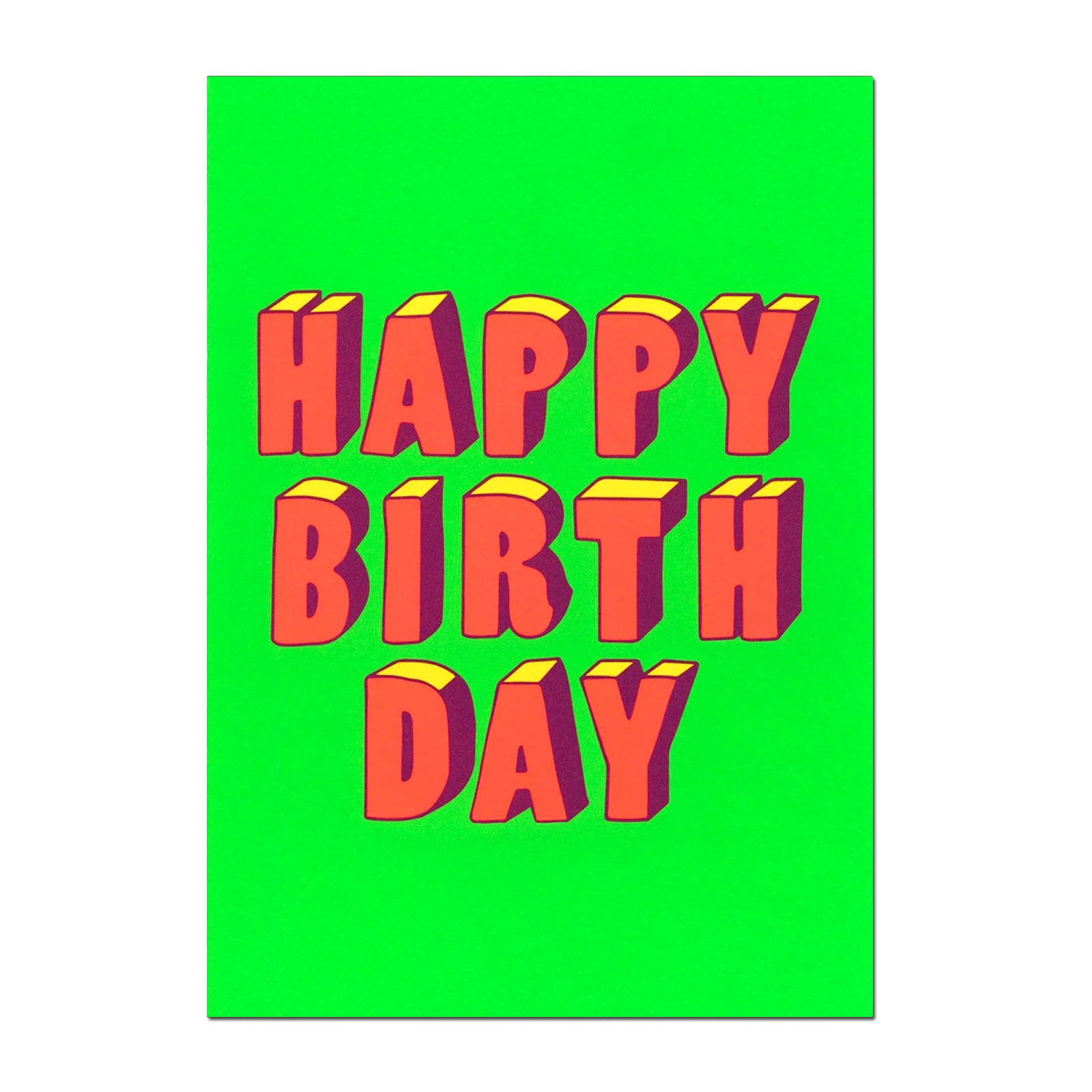 Postkarte "Happy Birthday 3D-Typo" | Coole Karte zum Geburtstag von Deli Cards