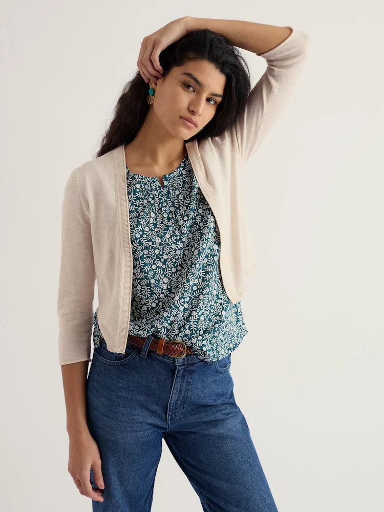 SEASALT CORNWALL Vanessa Strickjacke aus GOTS-zertifizierter Bio-Baumwolle, Farbe: Chalk