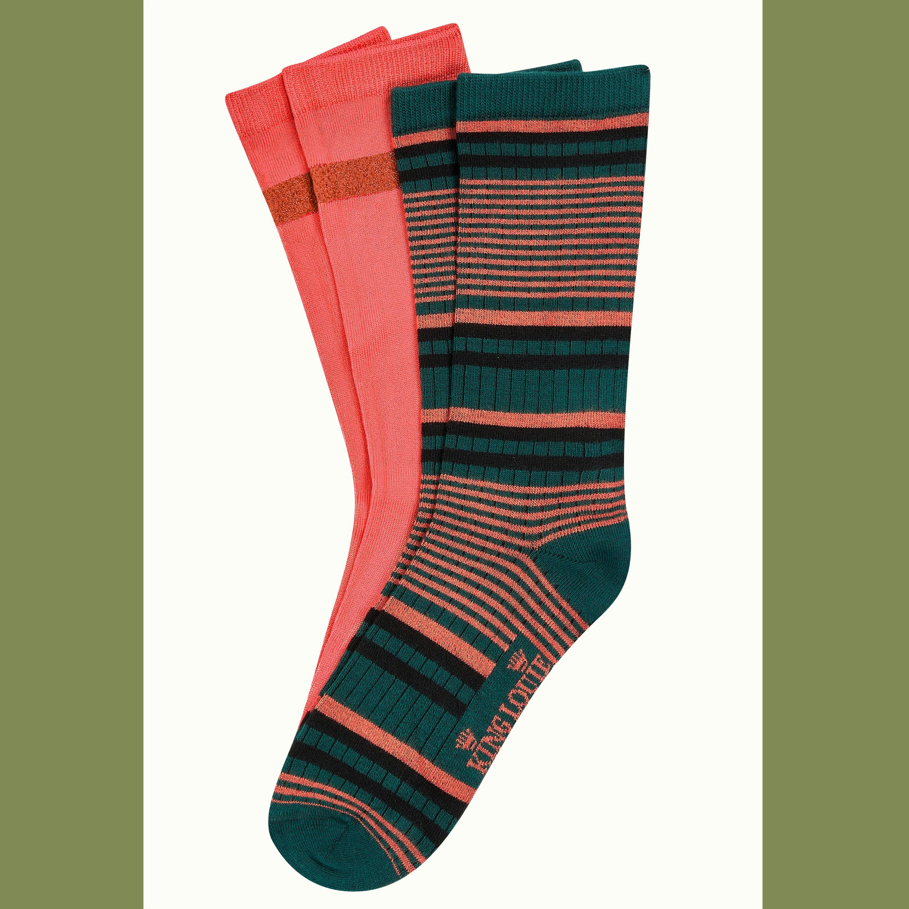 King Louie Socken 2-Pack Icon, Farbe: Pine Green