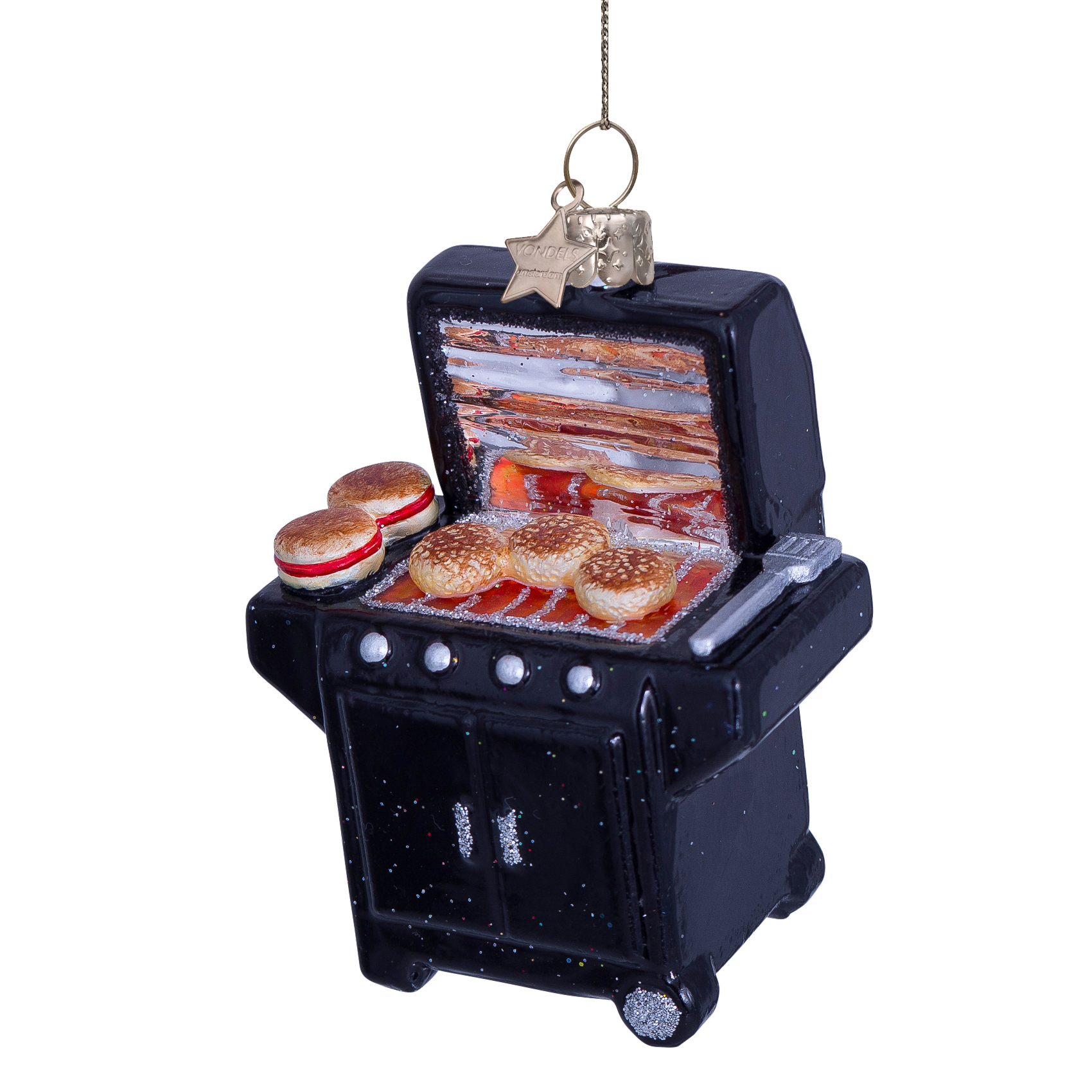 Weihnachtskugel Moderner BBQ Grill, schwarz, ca. 9,5 cm von Vondels