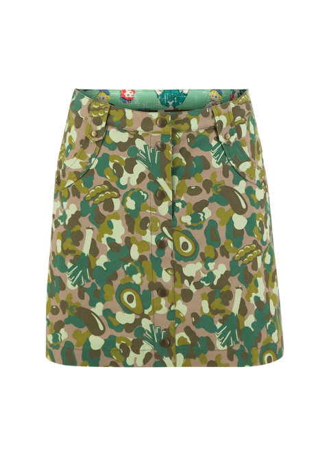 Rock snake, rattle and roll skirt von Blutsgeschwister, Farbe: braun, Stoffmuster: veggieflage Rock snake, rattle and roll skirt von Blutsgeschwister, Farbe: braun, Stoffmuster: veggieflage